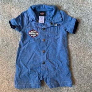 Harley Davidson Short Sleeve Polo Romper Bodysuit